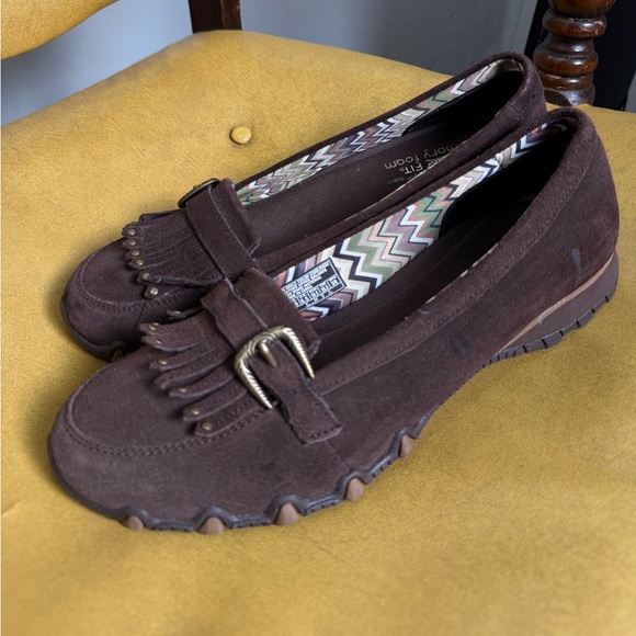 Skechers women’s sneakers Dark Brown Suede Loafers with Stud Details size 9,5 - Picture 3 of 14